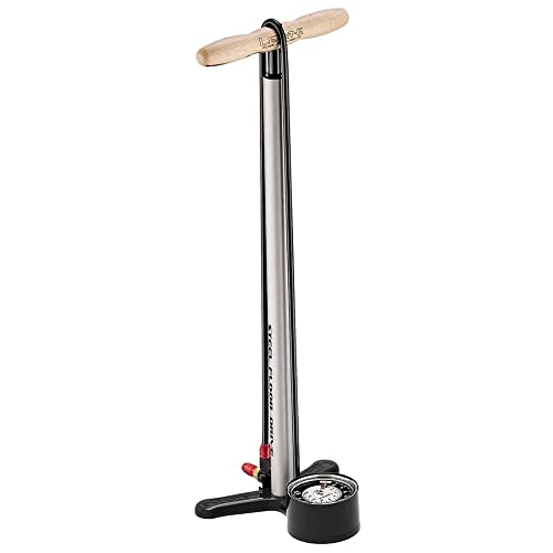 LEZYNE Steel Floor Drive Bike Pump, Metallic Silver, Standard