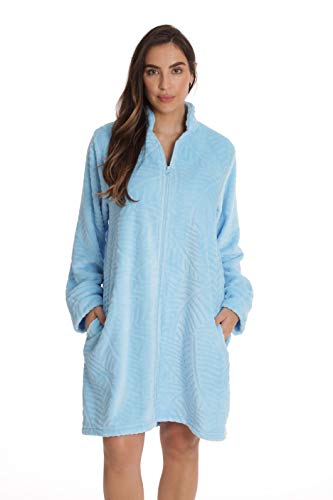 Just Love Plush Zipper Lounger Robe 6791-BLU-S Light Blue