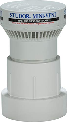 Studor 20341 Mini-Vent Air Admittance Valve with PVC Adapter, 1-1/2- or 2-Inch Connection