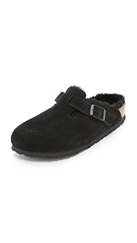 BIRKENSTOCK New Unisex Boston Fur Clog Black Suede 40 R