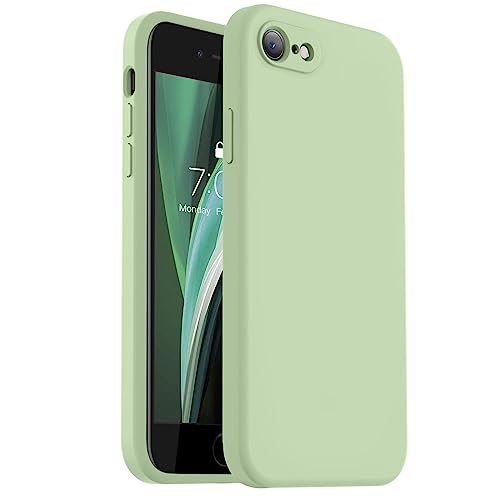 Vooii for iPhone SE Case 2022/3rd/2020,iPhone 8/7 Case, Upgraded Liquid Silicone with [Square Edges] [Camera Protection] [Soft Anti-Scratch Microfiber Lining] Phone Case for iPhone SE - Matcha