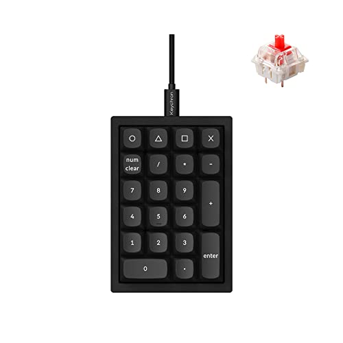 Keychron Q0 Wired Custom Number Pad, QMK/VIA Programmable Macro with Hot-swappable Gateron G Pro Red Switch Compatible with Mac Windows Linux (Black)