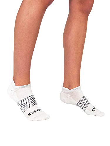 Bombas Women's Original's White Ankle Socks, Size Medium