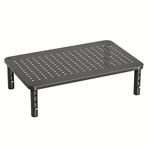 HUANUO Monitor Stand, Monitor Stand Riser 3 Height Adjustable, Monitor Riser with Airflow Vents, Laptop Stand for Desk, Laptop Riser, Desk Organizer for Monitor, 15.6' Laptop, PC, Printer