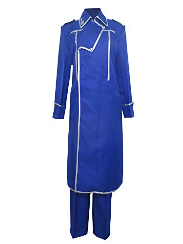 King Bradley Homunculus Fuhrer Wrath Pride Military Uniform Cosplay Costume (Male XL) Blue
