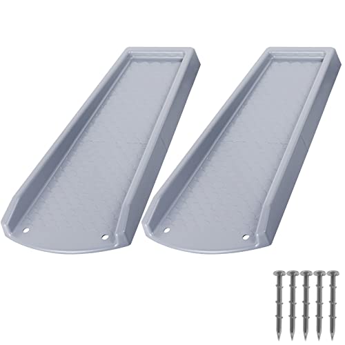 plusgutter Rain Gutter Downspout Splash Block, Gutter Downspout Extensions for Water Drainage, 24' Gutter Splash Guards Downspout Extender, Fixable Down spout Drain Trays with PE Nails(2 Pack, Gray)