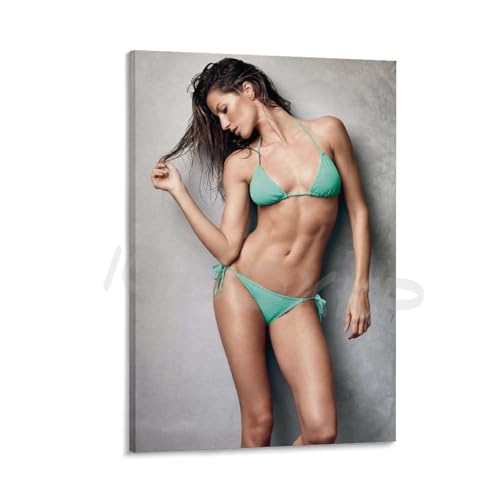ALEEIK Gisele Bundchen International Supermodel Sexy Poster Canvas Poster Bedroom Decor Office Room Decor Gift Frame-style 24x36inch(60x90cm)