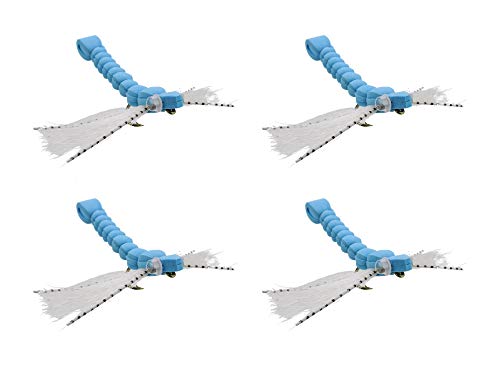 Wild Water Fly Fishing Foam Flies - Terrestrial Dry Flies Blue Dragonfly, Size 8, Qty. 4