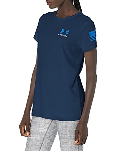 Under Armour Women's New Freedom Banner T-Shirt, Academy Blue (408)/Royal, Large