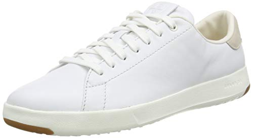 Cole Haan Women's GrandPro Tennis Leather Lace OX Fashion Sneaker, Optic White/Optic White, 9 B US