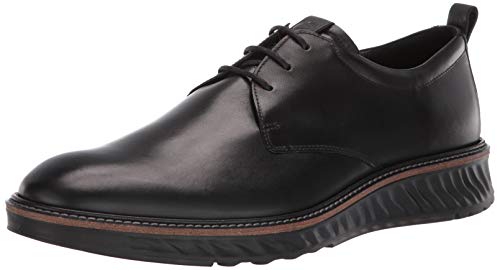 ECCO mens St.1 Hybrid Plain Toe Oxford, Black Smooth, 10-10.5 US
