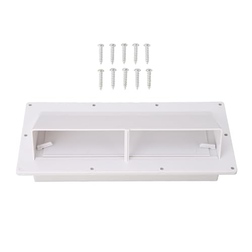 Exhaust Ventilation Cover, ABS Automatic Wind Proof Damper Lockable Range Vent Cover for RV Home Camper(White)