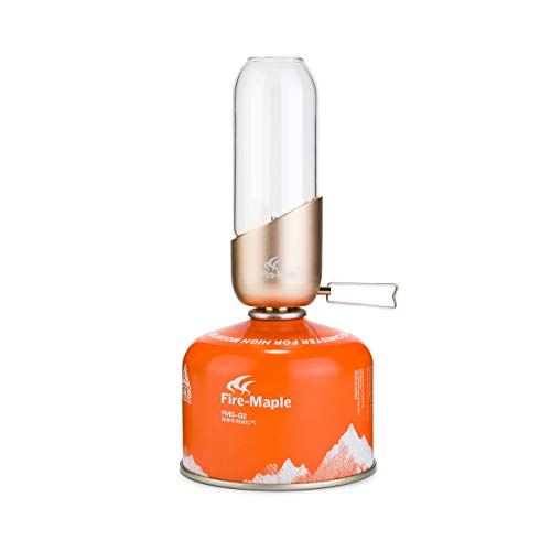 Fire-Maple Orange Camping Lantern Glass, Steel & Aluminum | Propane or Isobutane Fuel Canister Beautiful Camping Lights | NO Mantles Needed | Propane Lanterns for Camping, Emergency Essential