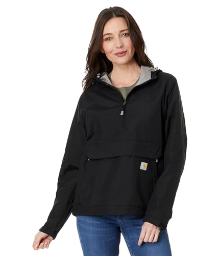 Carhartt Women's Rain Defender Loose Fit Lightweight Packable Anorak, Black, X-Large