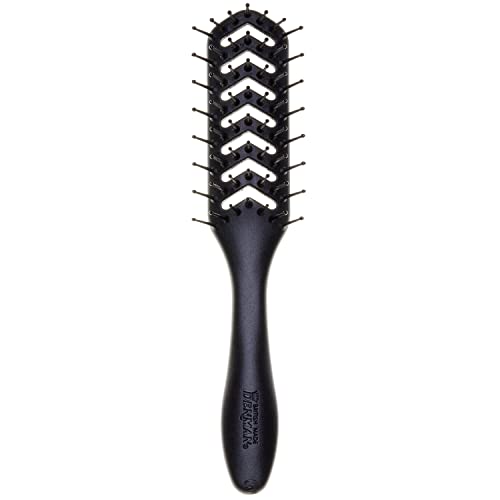 Denman Jack Dean by D200 Flexible Vent Brush for Blow Drying - Styling Hair Brush for Wet Dry Curly Thick Straight Hair - For Women and Men, Black