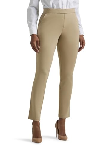 Lee Women's Ultra Lux Comfort Any Wear Slim Ankle Pant Kansas City Khaki 16 Long