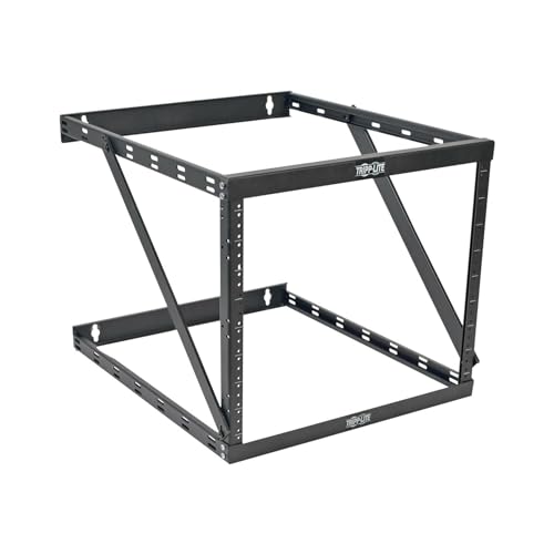 Tripp Lite 8U/12U/22U Expandable Wall-Mount 2-Post Open Frame Rack, Adjustable Network Equipment Rack, UPS Depth, 23.5' Deep (SRWO8U22DP)