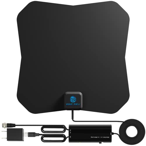 2023 Upgraded Release EpicDev Amplified HD Digital TV Antenna Long 260+ Mile Long Range Antenna, Support 4K 1080p and All TVs,16.4ft Coaxial Cable, All Old Tv for Local Channels HDTV