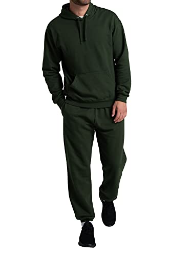 Fruit of the Loom Men's Eversoft Fleece Elastic Bottom Sweatpants with Pockets, Relaxed Fit, Moisture Wicking, Breathable, Duffle Bag Green, X-Large