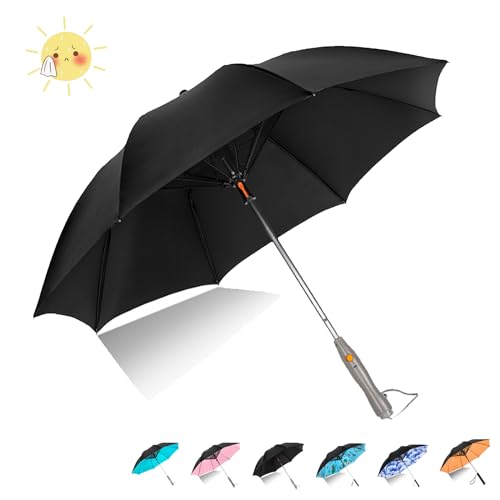 3 In 1 Umbrella with Fan and Mister, UV Umbrella With Fan And Mister, Misting Umbrella With Fan, Fan Umbrella With Mister, Portable Misting Fan Umbrella, USB Rechargeable Summer Sunshade (Black)