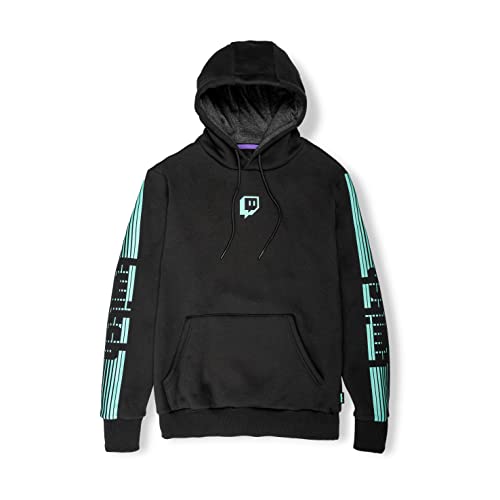 Twitch Graphic Hoodie Sweatshirt - Neon Arm Stripe Large