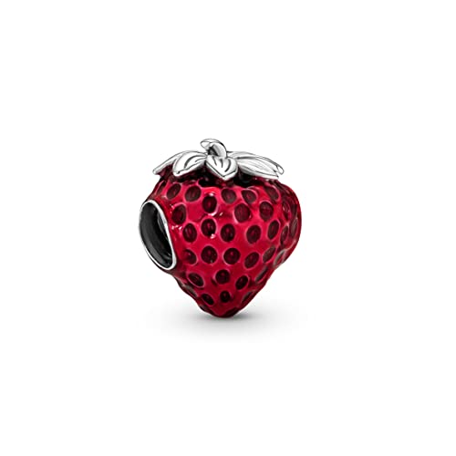 Pandora Seeded Strawberry Fruit Charm Bracelet Charm Moments Bracelets - Stunning Women's Jewelry - Gift for Women - Made with Sterling Silver & Enamel, No Gift Box