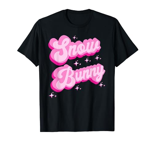 Hot Pink Aesthetic Ski Lover Winter Wonderland Snow bunny T-Shirt