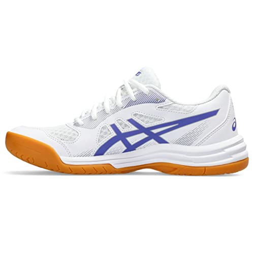 ASICS Women's Upcourt 5 Volleyball Shoes, 8, White/Blue Violet