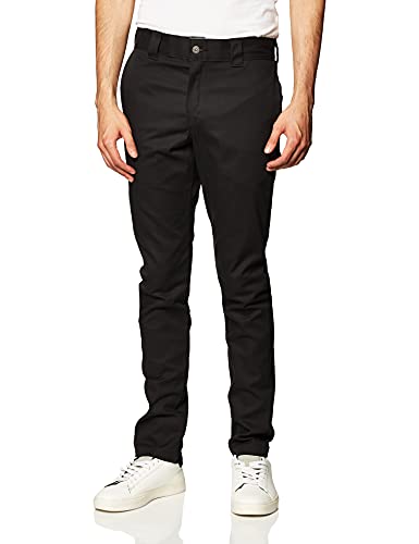 Dickies Men's Slim Skinny Fit Work Pant, Black, 33x30
