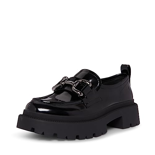 Madden Girl Women's Ashlee Loafer, Black Box, 8.5