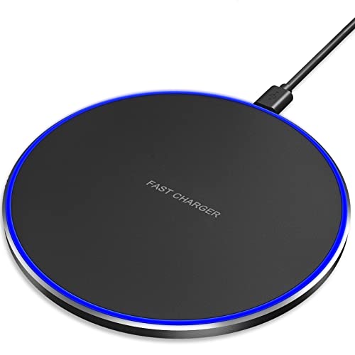 Fast Wireless Charger (Pad), 10W Max Wireless Charging Compatible with iPhone 15 Pro Max/15 Pro/15/15 Plus/14/13/12/SE/11/X/XR/8, AirPods/AirPods Pro, Google Nexus 4/Huawei/LG/Samsung(No AC Adapter)