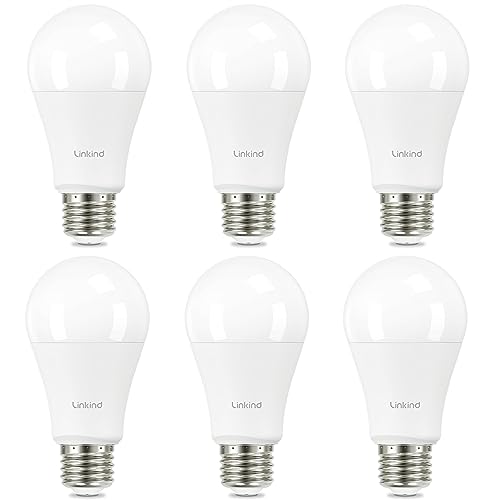 Linkind A19 LED Light Bulb, 100W Equivalent Light Bulbs, 14W 2700K Soft White, 1600 Lumens Non-Dimmable LED Bulb, E26 Standard Base, Energy Efficient UL Listed, 6-Pack