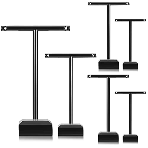 Acrylic Earrings Display Earring Display Holder T-bar Earrings Display Stand Holder Tree Stand Earring Holder Countertop Hanging Jewelry Organizer for Necklaces Bracelet Earrings(Black, 6 Pieces)