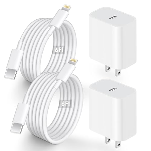 for Phone 13 14 Fast Charger,【MFi Certified】 2 Pack 20W PD Phone Charger Fast Charging USB C Wall Charger with 6FT USB C Cable Compatible with iP14 13 12 11 Pro Max,14 Plus,XR,XSMAX