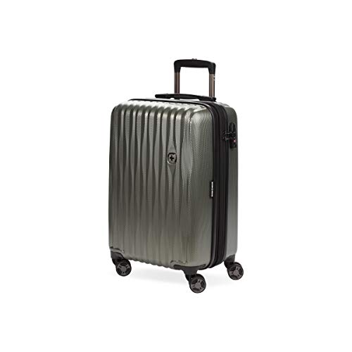 SwissGear 7272 Energie Expandable Hardside Luggage with Spinner Wheels and TSA Lock, Gunmetal, Carry-On 19-Inch