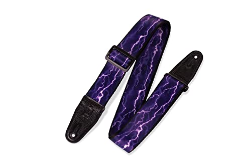 Levy's Leathers 2' Polyester Guitar Strap with Printed Design, Garment Leather Ends and Tri-glide Adjustment (MP-18)