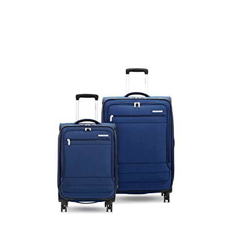 Samsonite Men's 2-Piece Lightweight Suitcase Set, Blue Depth, 20' & 24' Carry On & Spinner