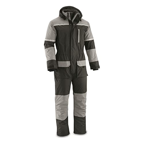 Guide Gear Men's Barrier Ice Waterproof Insulated Snow Suit One Piece Snowmobile Cold Weather Suit, Black, LARGE