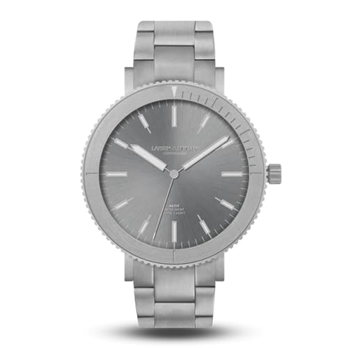 Larsen & Eriksen - Aktiv Mens Watch - Quartz Wrist Watch - 41mm - Thin Durable Dive Watch 8.5mm - 20ATM Water Resistance - Swiss Made - Mens Watches - Assembled by Hand - Silver | Silver | Silver