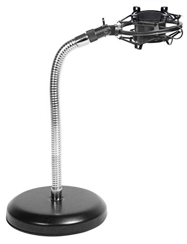 Rockville Gaming Streaming Twitch Mic Stand w/Gooseneck+Weighted Base+Shockmount
