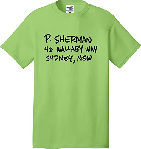 Utopia Sport P. Sherman 42 Wallaby Way Sydney T-Shirt (S-5) (Medium, Lime Green)