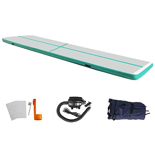 EZ GLAM 10ft/13ft/16ft/20ft Air Mat Tumble Track Inflatable Gymnastics Tumbling Track Mat with Electric Air Pump for Cheerleading/Practice/Beach/Park/Home use
