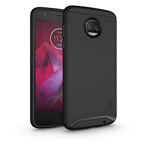 TUDIA DualShield Designed for Moto Z2 Force Case, [Merge] Dual Layer Slim Hard Matte Back Heavy Duty Case for Motorola Moto Z2 Force (Matte Black)