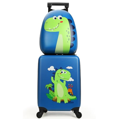 emissary Kids Luggage With Wheels For Boys, Dinosaur Kids Luggage Set, Childrens Luggage For Boys With Wheels, Kids Suitcases With Wheels For Boys, Toddler Suitcase For Boys, Travel Luggage For Kids
