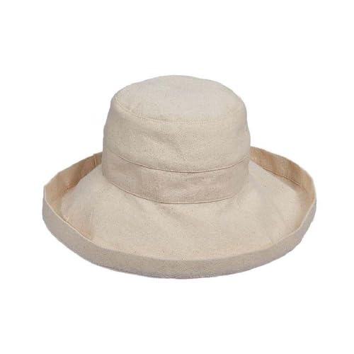 Scala Women's Cotton Hat with Inner Drawstring and Upf 50+ Rating,Linen,One Size