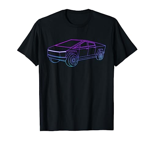 CyberTrucks Line Art Futuristic Truck Cyber Design Colorful T-Shirt