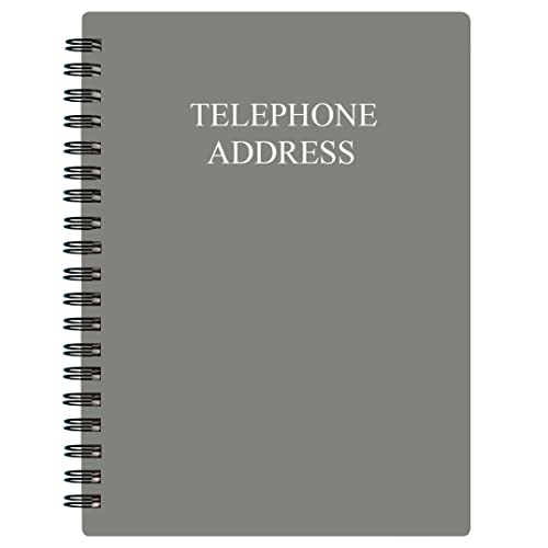 Nokingo Telephone Address & Birthday Book with Tabs, Address Log Book for Contacts, with Phone Numbers, Addresses, Birthday & Password. Alphabetical A-Z Organizer, Grey, 5x7 inch