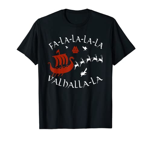 Fa-La-La-La Valhalla-la Funny Christmas Kite Ship Viking T-Shirt