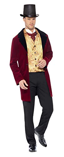 Smiffys Men Deluxe Edwardian Gent Adult Sized Costume, Red, L - US Size 42 -44