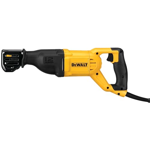 DEWALT Reciprocating Saw, 12 Amp, 2,900 RPM, 4-Position Blade Clamp, Variable Speed Trigger, Corded (DWE305)